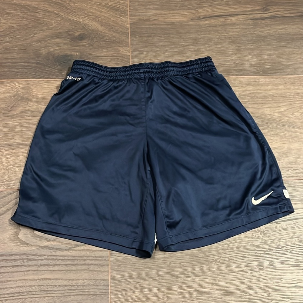 Nike youth dri fit lined active training shorts - navy blue